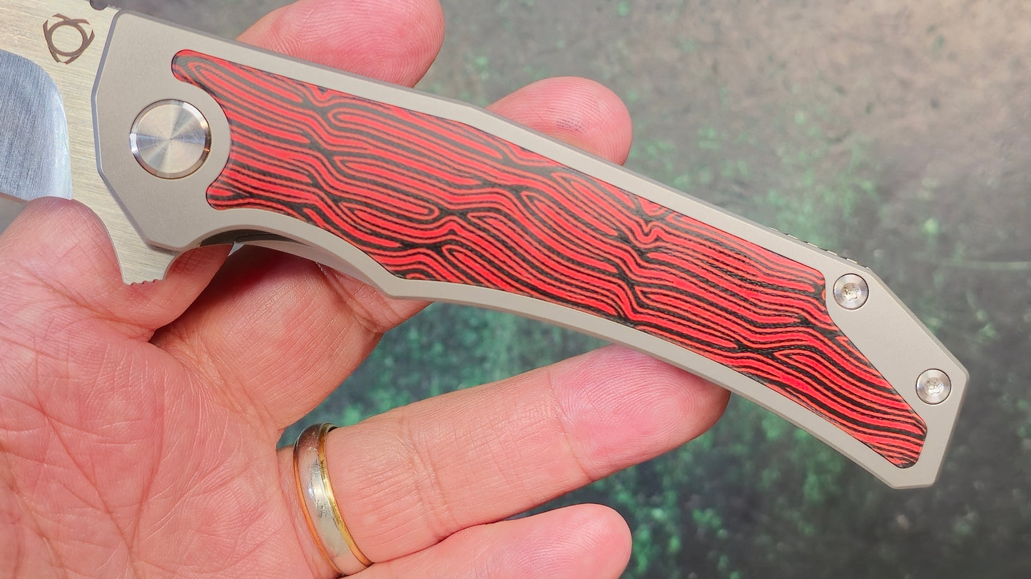 Sixleaf SL-64 10Cr15MoV Blade Titanium/G10 Handle Red (NEW - OPEN BOX)
