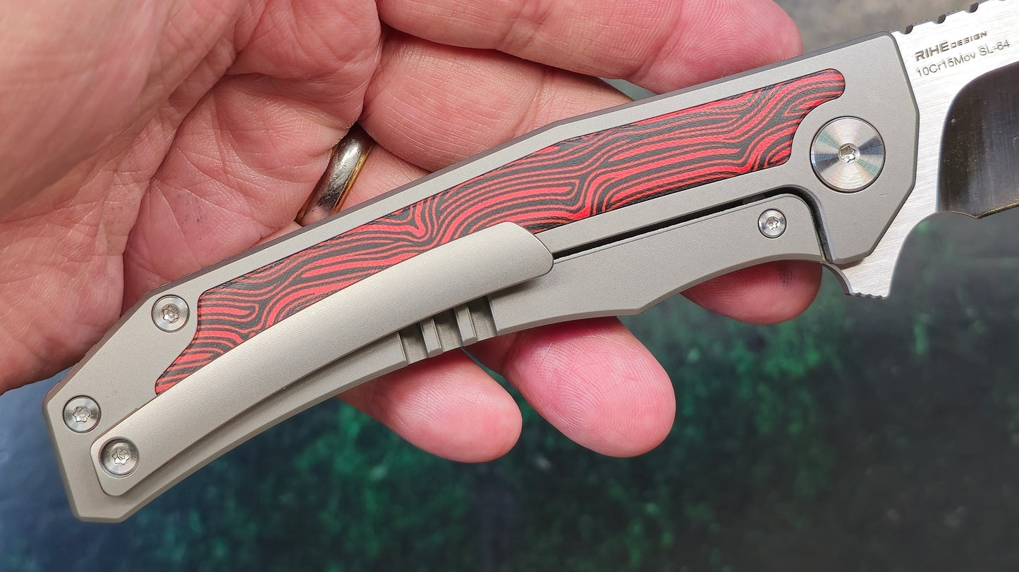 Sixleaf SL-64 10Cr15MoV Blade Titanium/G10 Handle Red (NEW - OPEN BOX)