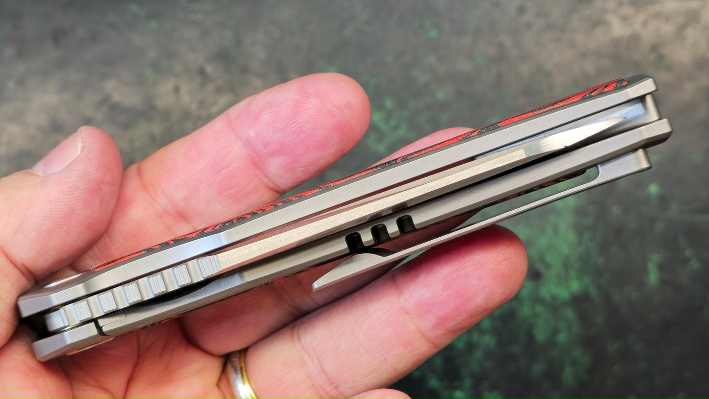 Sixleaf SL-64 10Cr15MoV Blade Titanium/G10 Handle Red (NEW - OPEN BOX)