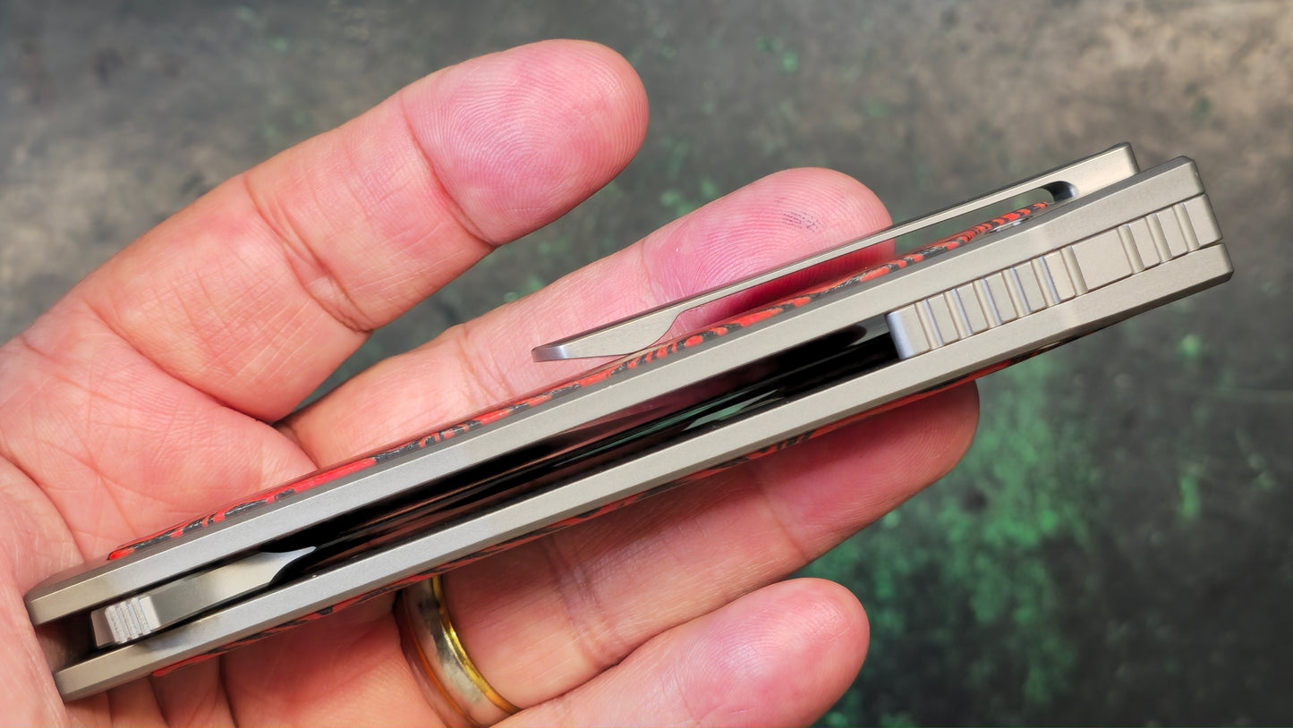 Sixleaf SL-64 10Cr15MoV Blade Titanium/G10 Handle Red (NEW - OPEN BOX)