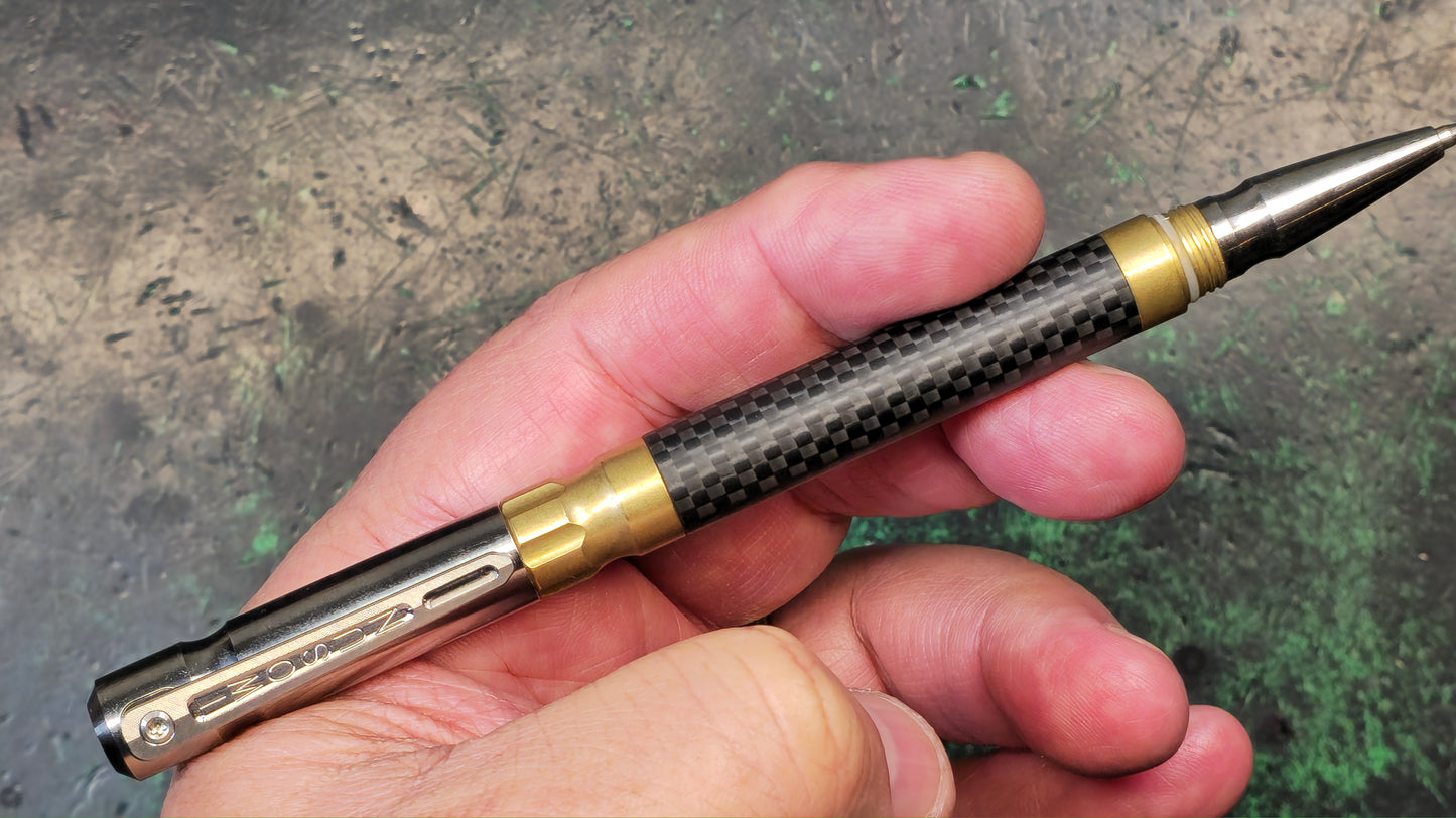 TWOSUN PEN06 TACTICAL POCKET PEN TITANIUM BRASS CARBON FIBER ALLOY BODY (NEW)