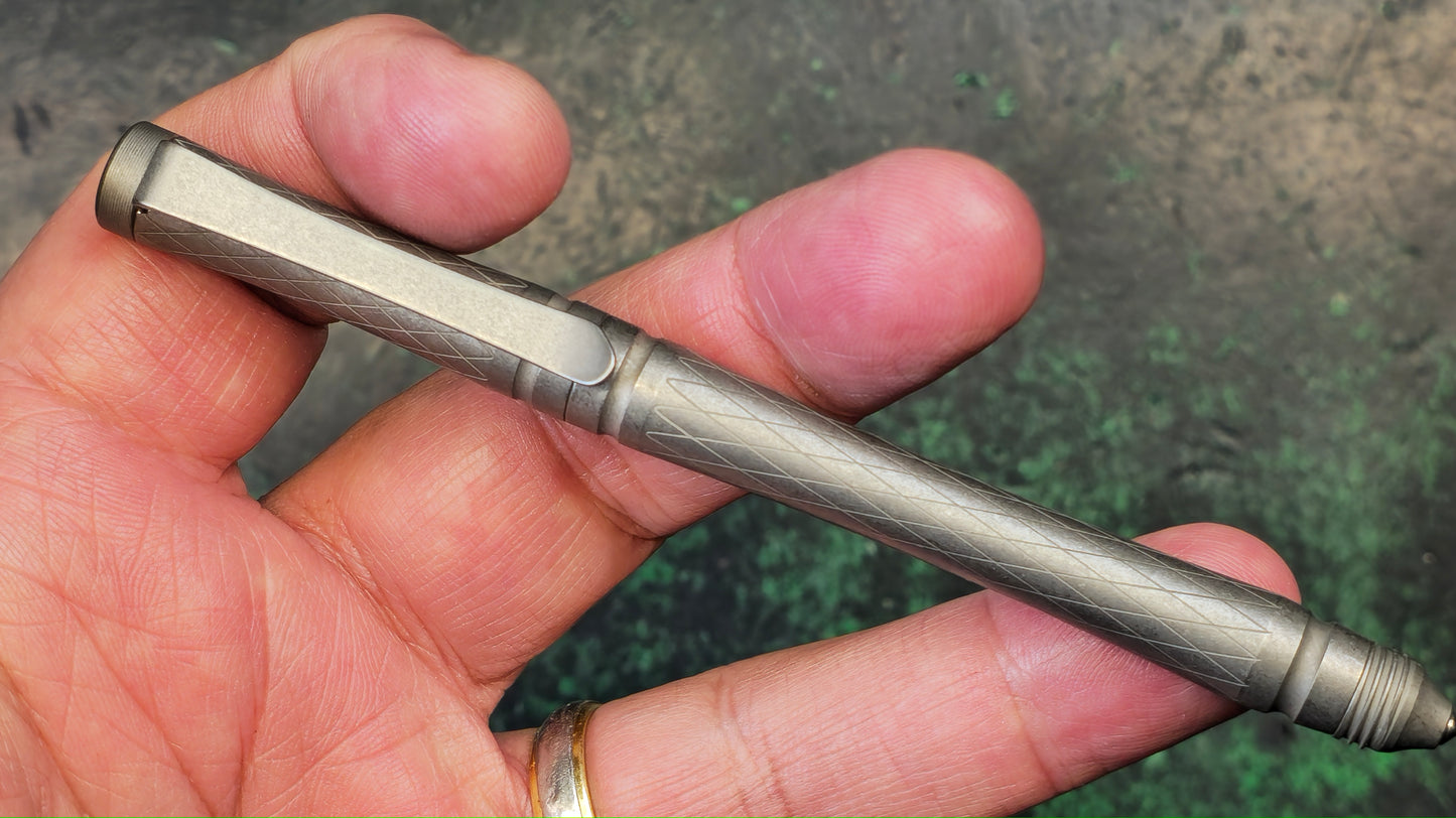 Twosun PEN04 TC4 Titanium Alloy Tactical Pocket Pen PEN04-StoneWash (NEW)