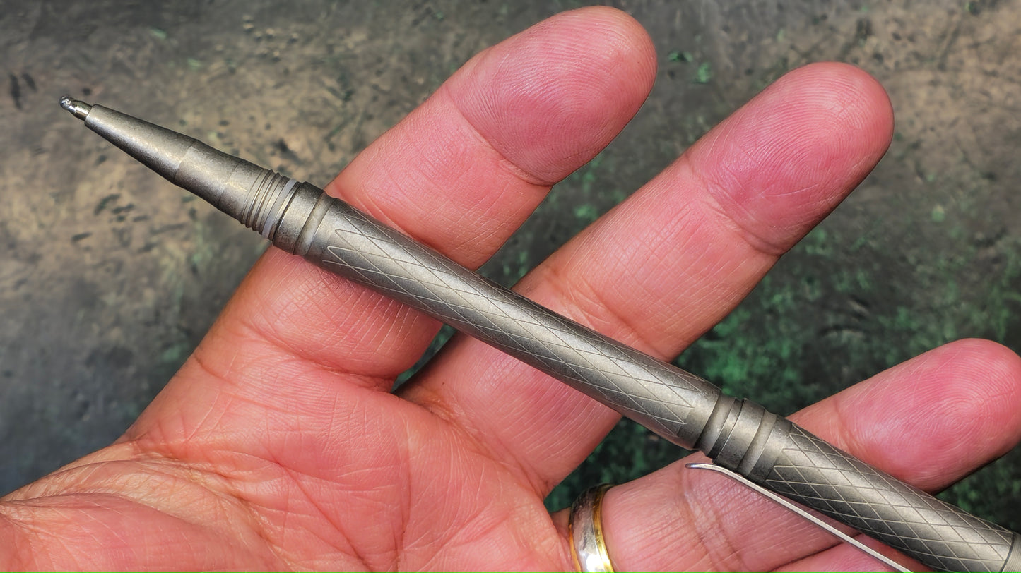 Twosun PEN04 TC4 Titanium Alloy Tactical Pocket Pen PEN04-StoneWash (NEW)