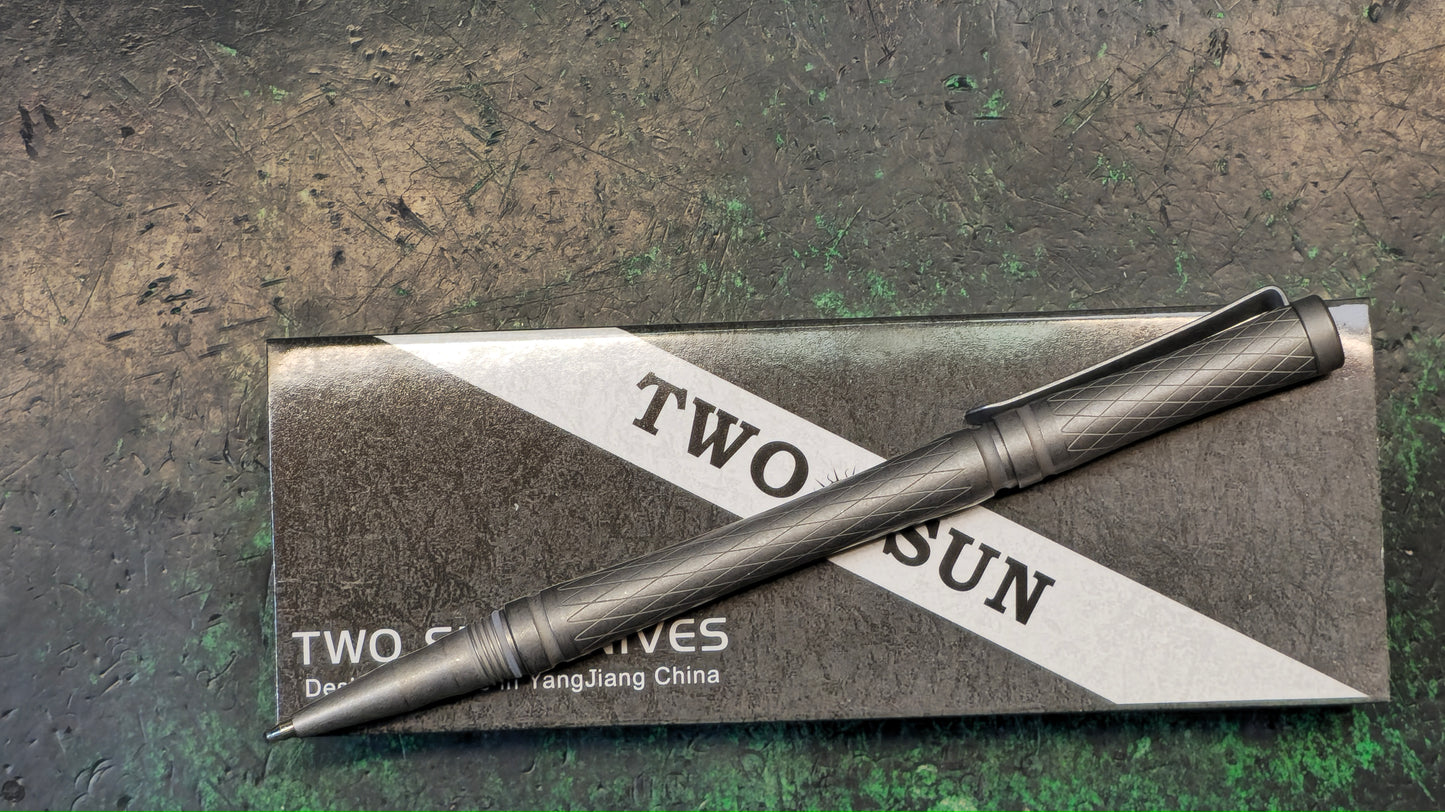 Twosun PEN04 TC4 Titanium Alloy Tactical Pocket Pen PEN04-StoneWash (NEW)