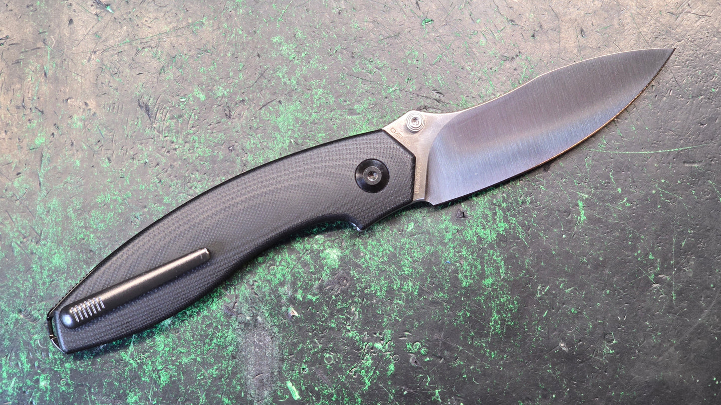 Kizer Cutlery Doberman Folding Knife 3.63" 154CM Steel Blade Black G10 Handle (NEW - OPEN BOX)