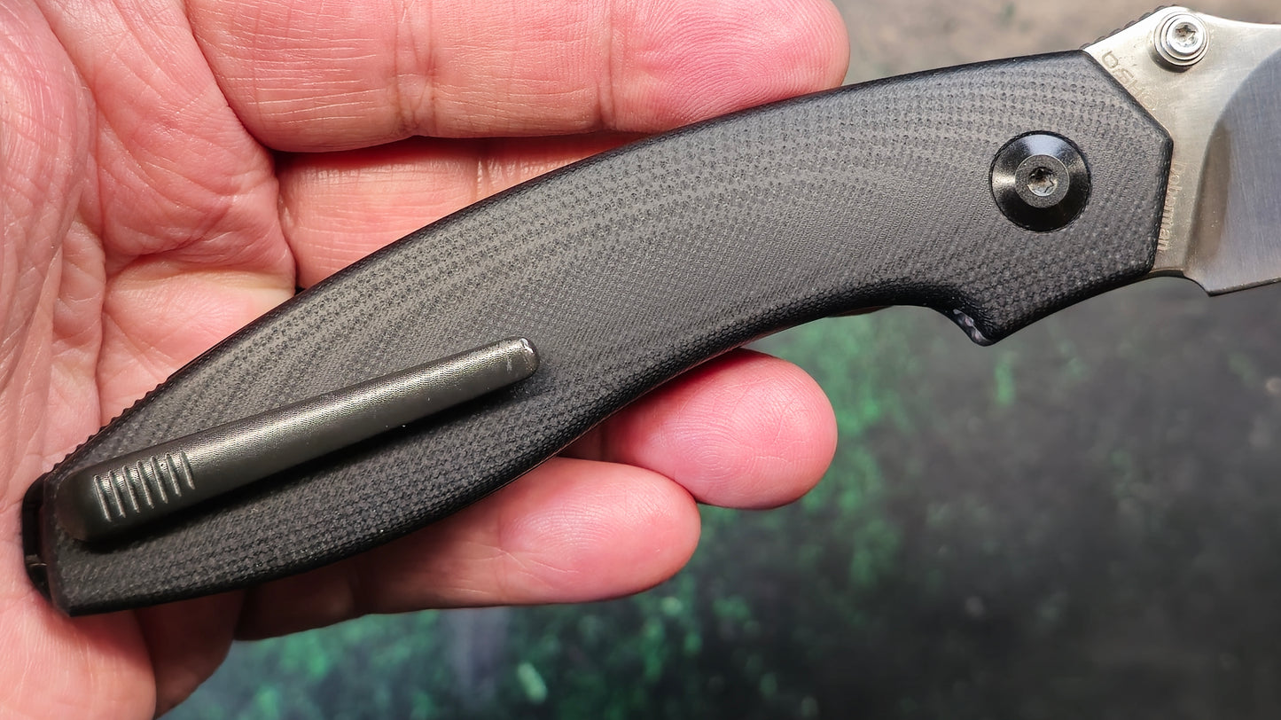 Kizer Cutlery Doberman Folding Knife 3.63" 154CM Steel Blade Black G10 Handle (NEW - OPEN BOX)