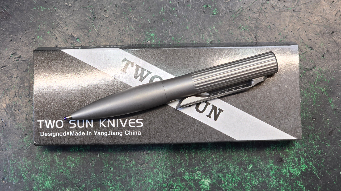 TWOSUN PEN26 Tactical Bolt Action Pen Titanium Body Black Ink (NEW)