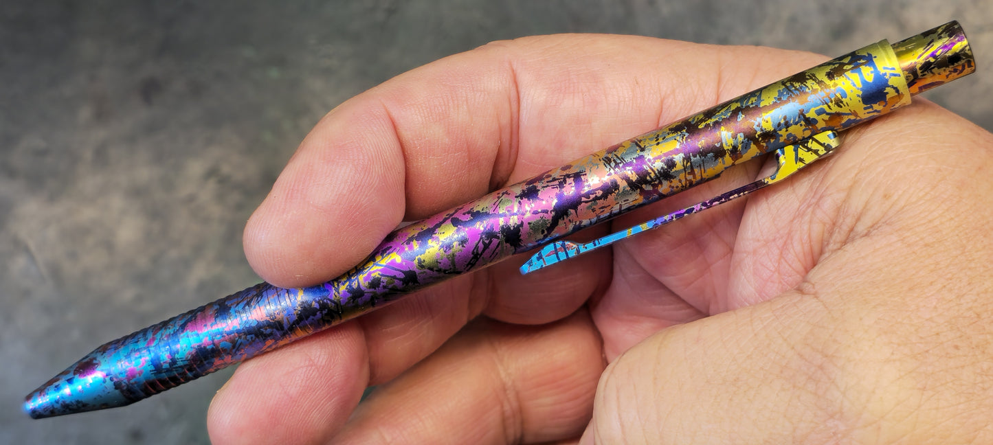TWOSUN PEN54 Push Button Pen Color Titanium Body Black Ink (NEW)