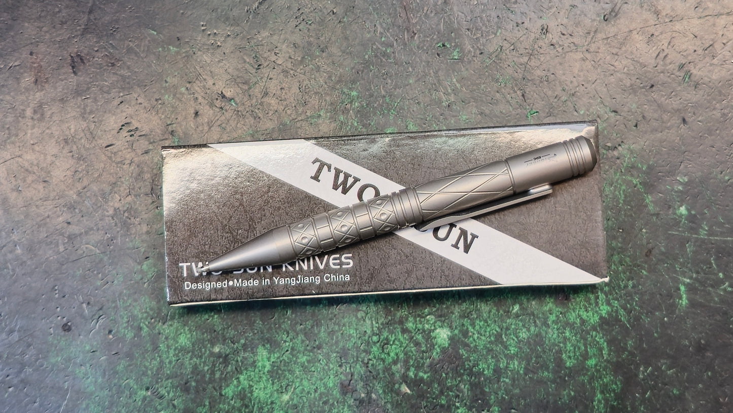 TWOSUN PEN36 Push Button Bolt Action Pen Titanium Body Black Ink (NEW)