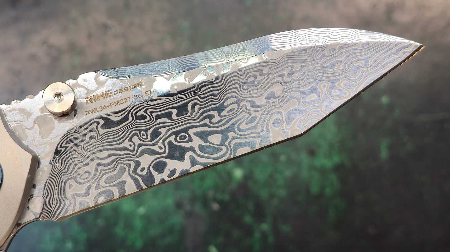 SIXLEAF SL-67 RWL34+PMC27 Blade Titanium Handle (NEW - OPEN BOX)
