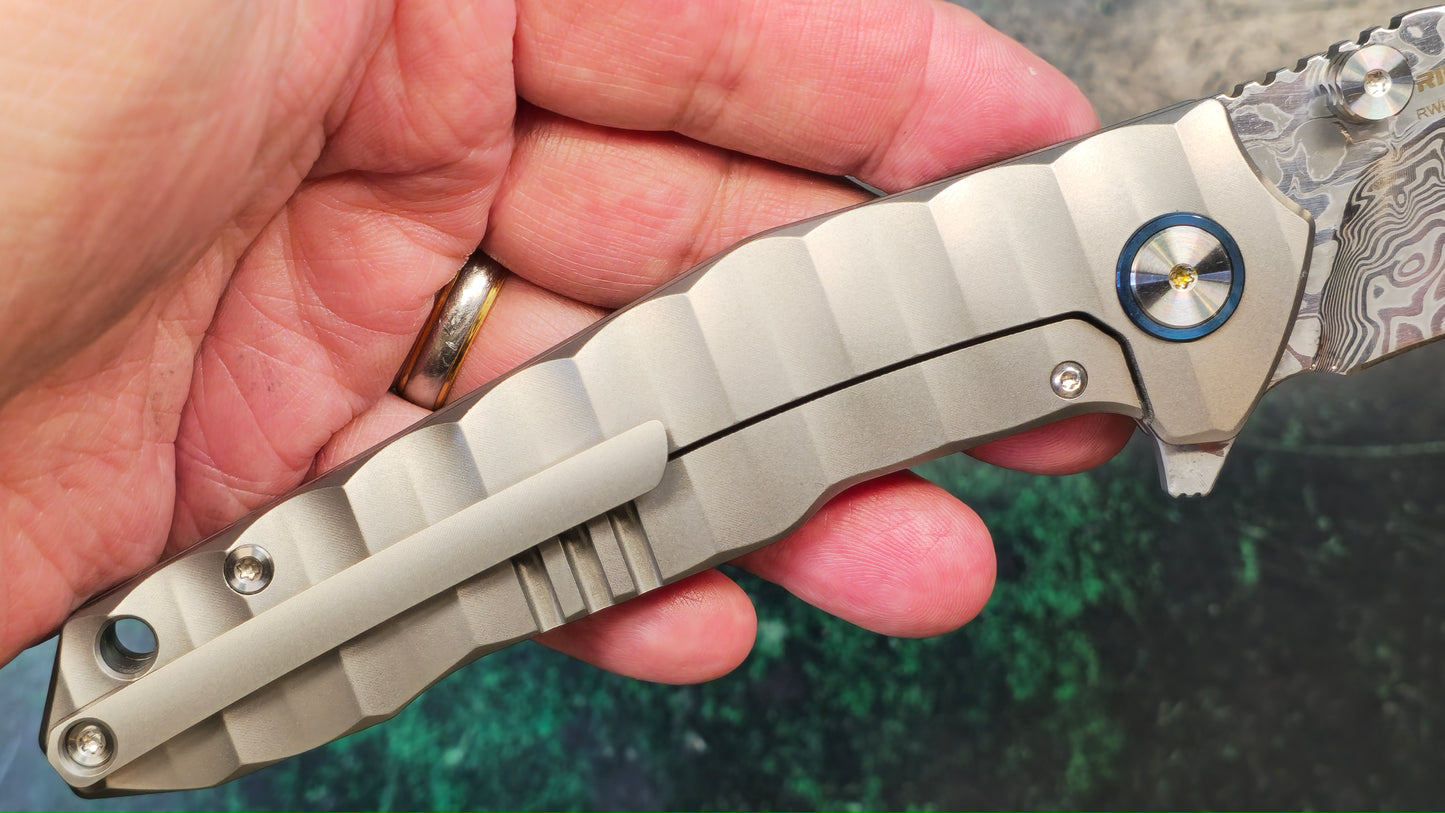 SIXLEAF SL-67 RWL34+PMC27 Blade Titanium Handle (NEW - OPEN BOX)