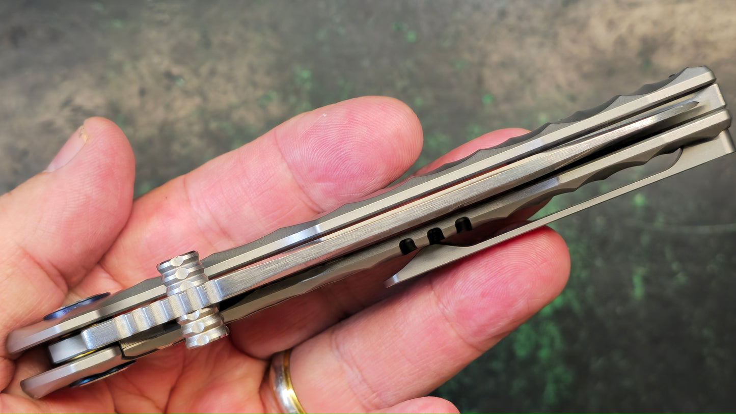 SIXLEAF SL-67 RWL34+PMC27 Blade Titanium Handle (NEW - OPEN BOX)