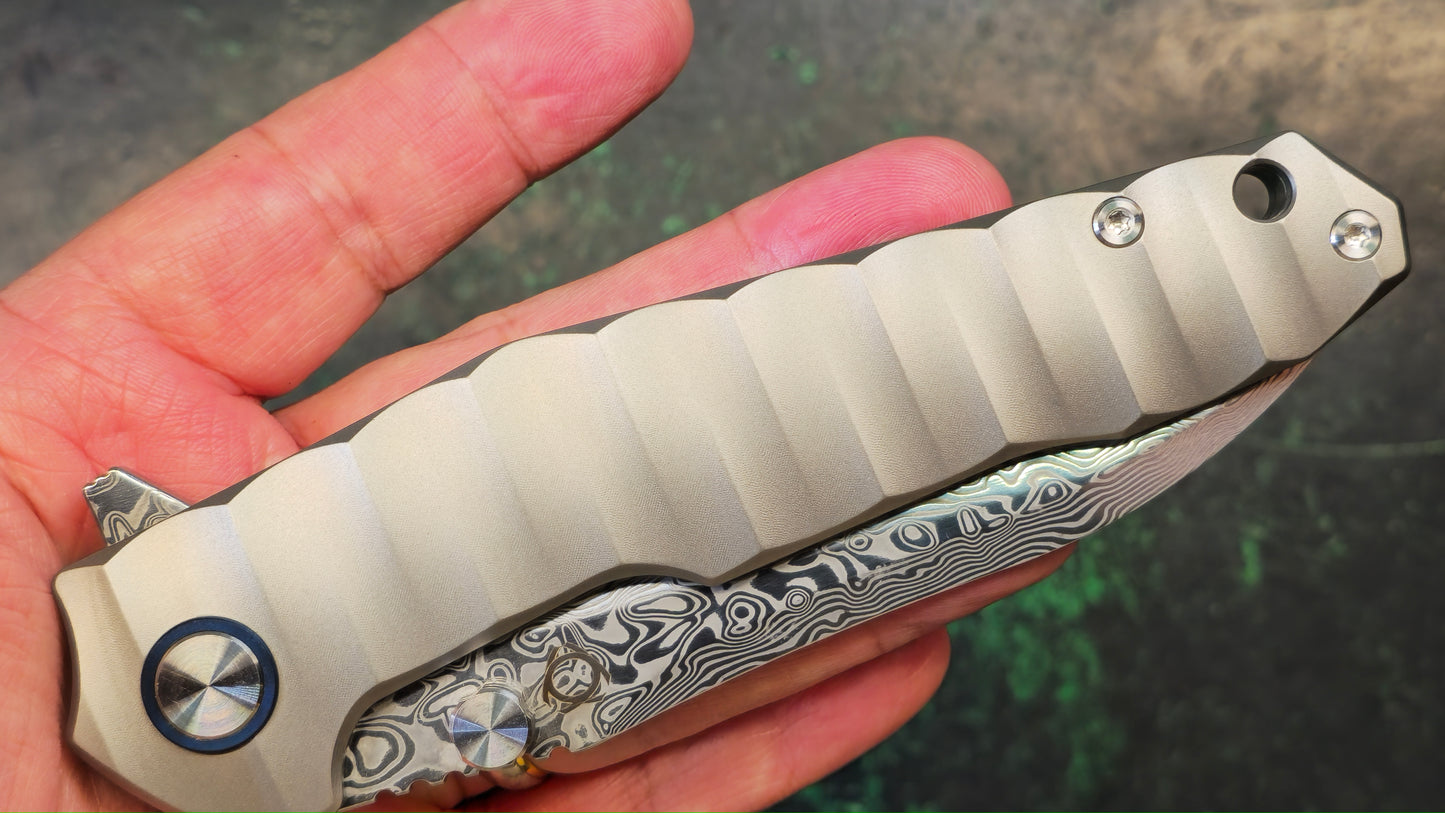 SIXLEAF SL-67 RWL34+PMC27 Blade Titanium Handle (NEW - OPEN BOX)