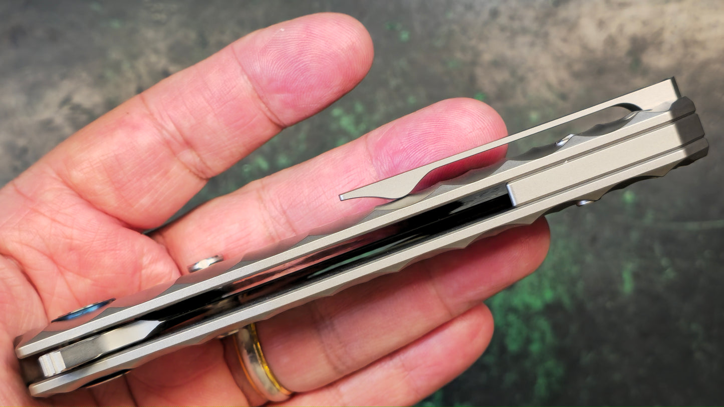 SIXLEAF SL-67 RWL34+PMC27 Blade Titanium Handle (NEW - OPEN BOX)