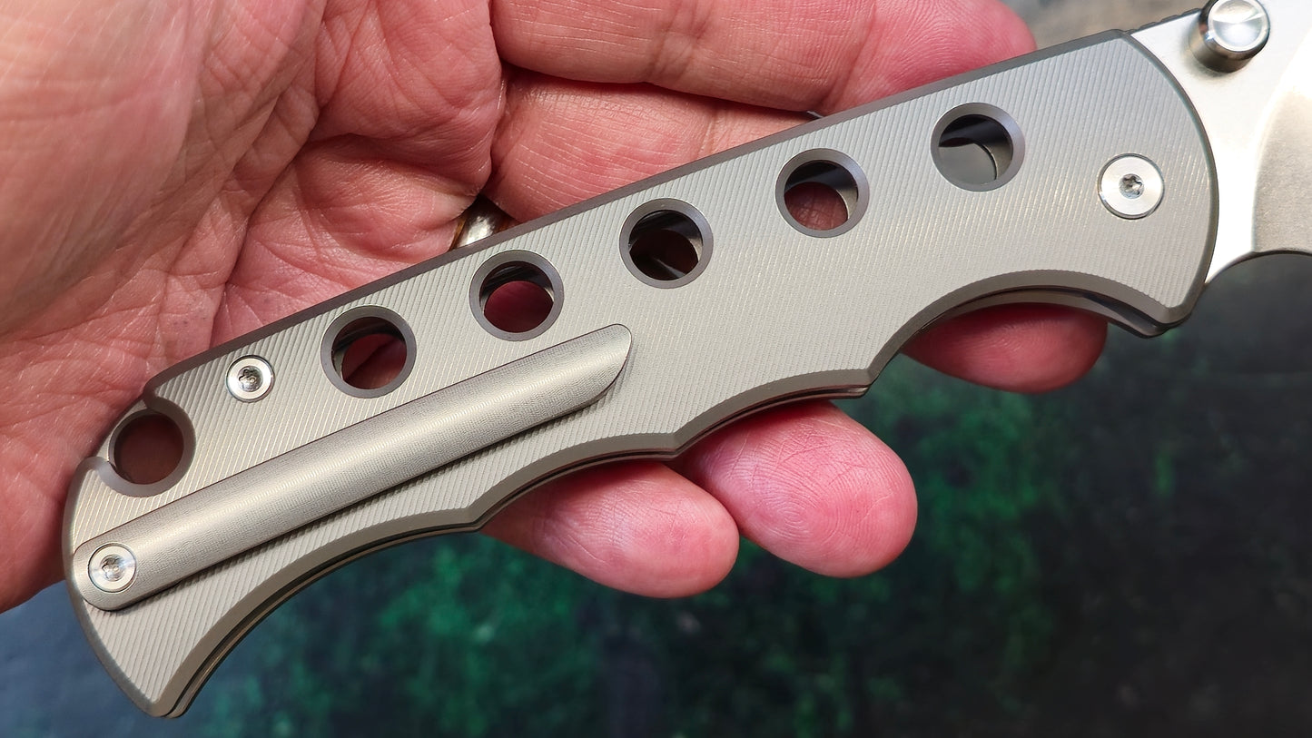 TWOSUN TS574 Wong Design Titanium Handle Folding Knife K110 Drop Point Blade (NEW)