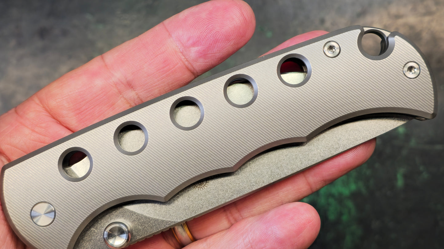 TWOSUN TS574 Wong Design Titanium Handle Folding Knife K110 Drop Point Blade (NEW)