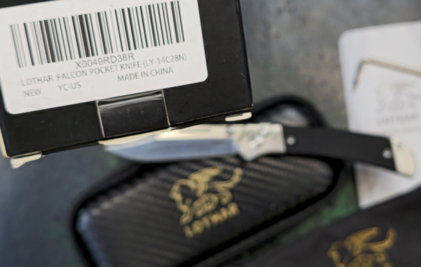 LOTHAR Falcon 2.98" 14C28N Steel Blade G10 Handle (NEW - OPEN BOX)