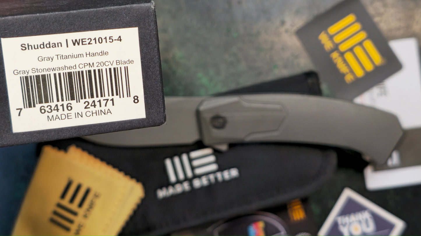 WEKNIFE Shuddan Flipper Knife Titanium Handle (3.48" CPM 20CV Blade) (NEW - OPEN BOX)