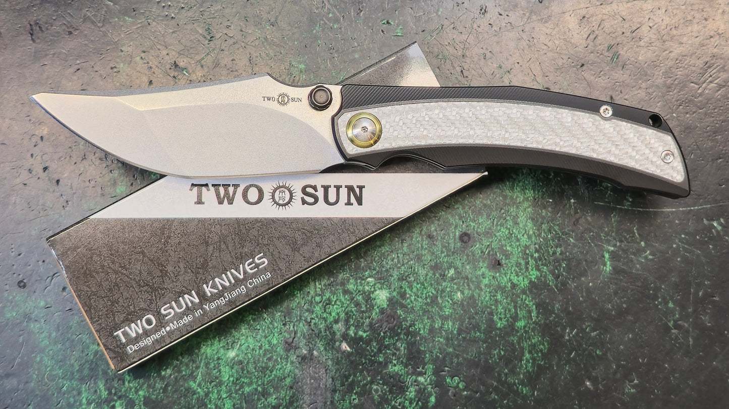 TWOSUN TS554 Titanium/Carbon Fiber Handle 14C28N (NEW - OPEN BOX)