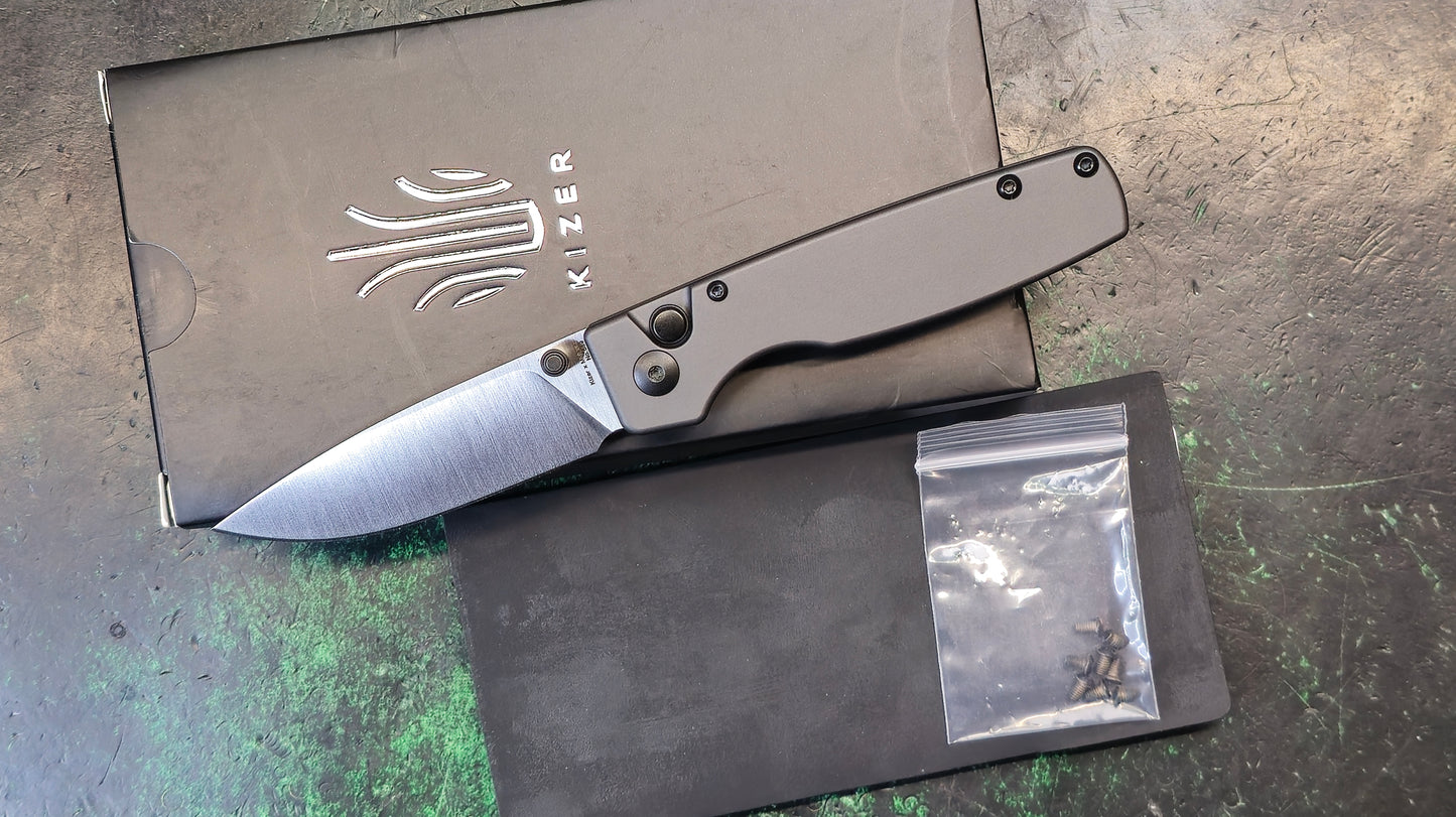 Kizer Original Black Aluminum Handle 3 Inch 154CM (NEW - OPEN BOX)