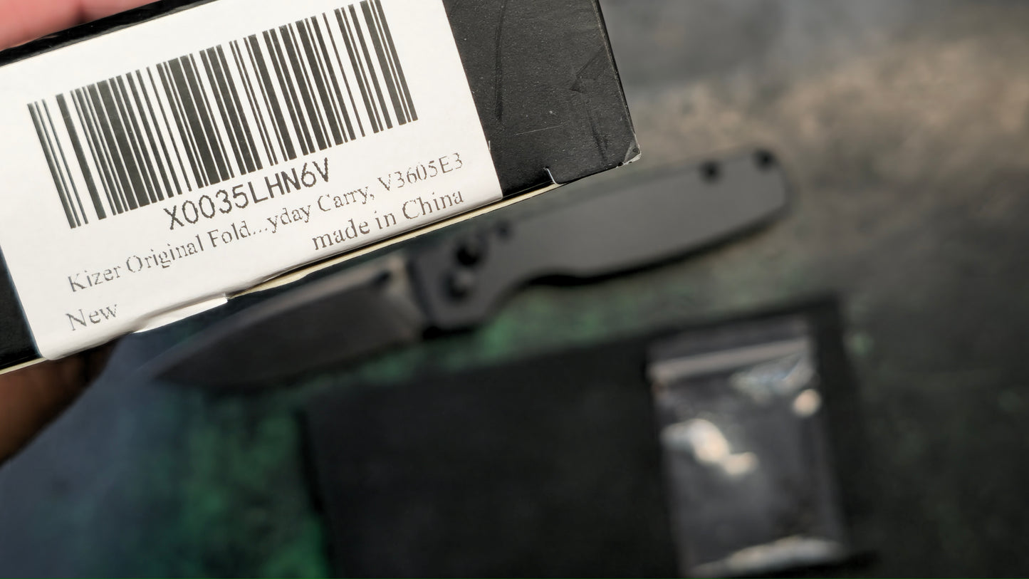 Kizer Original Black Aluminum Handle 3 Inch 154CM (NEW - OPEN BOX)