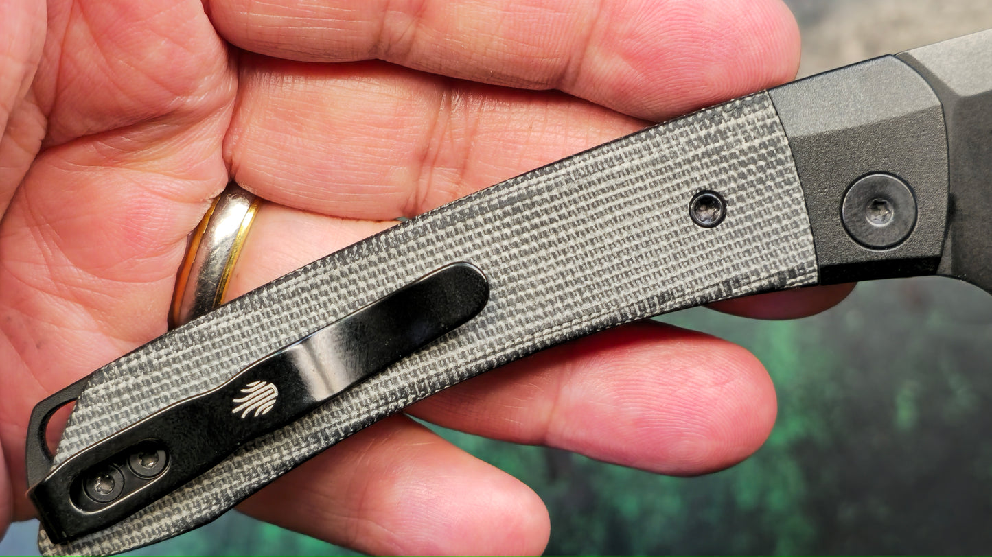 Kizer Mini Momo Black Aluminum/Micarta Handle 154CM Drop Point Plain Black Blade (NEW)