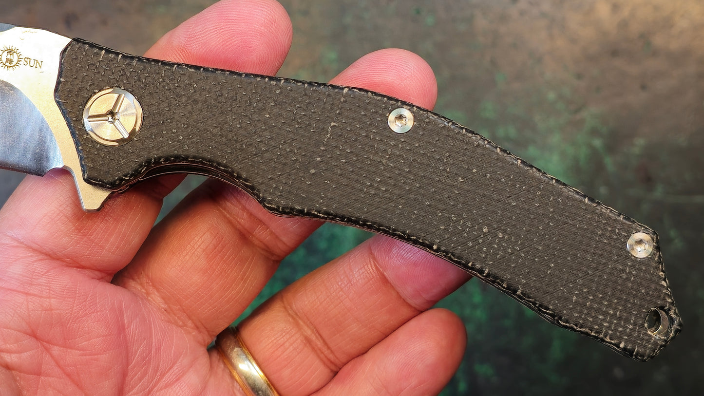 TwoSun TS392 Black Micarta Handle D2 (NEW)