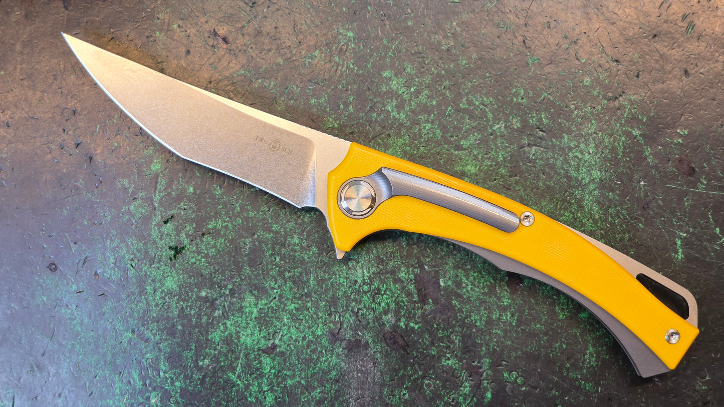 TWOSUN TS157 Yellow G10/Titanium Handle D2 (NEW)