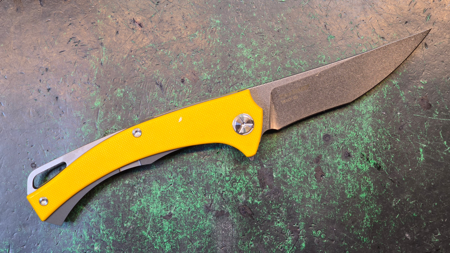 TWOSUN TS157 Yellow G10/Titanium Handle D2 (NEW)