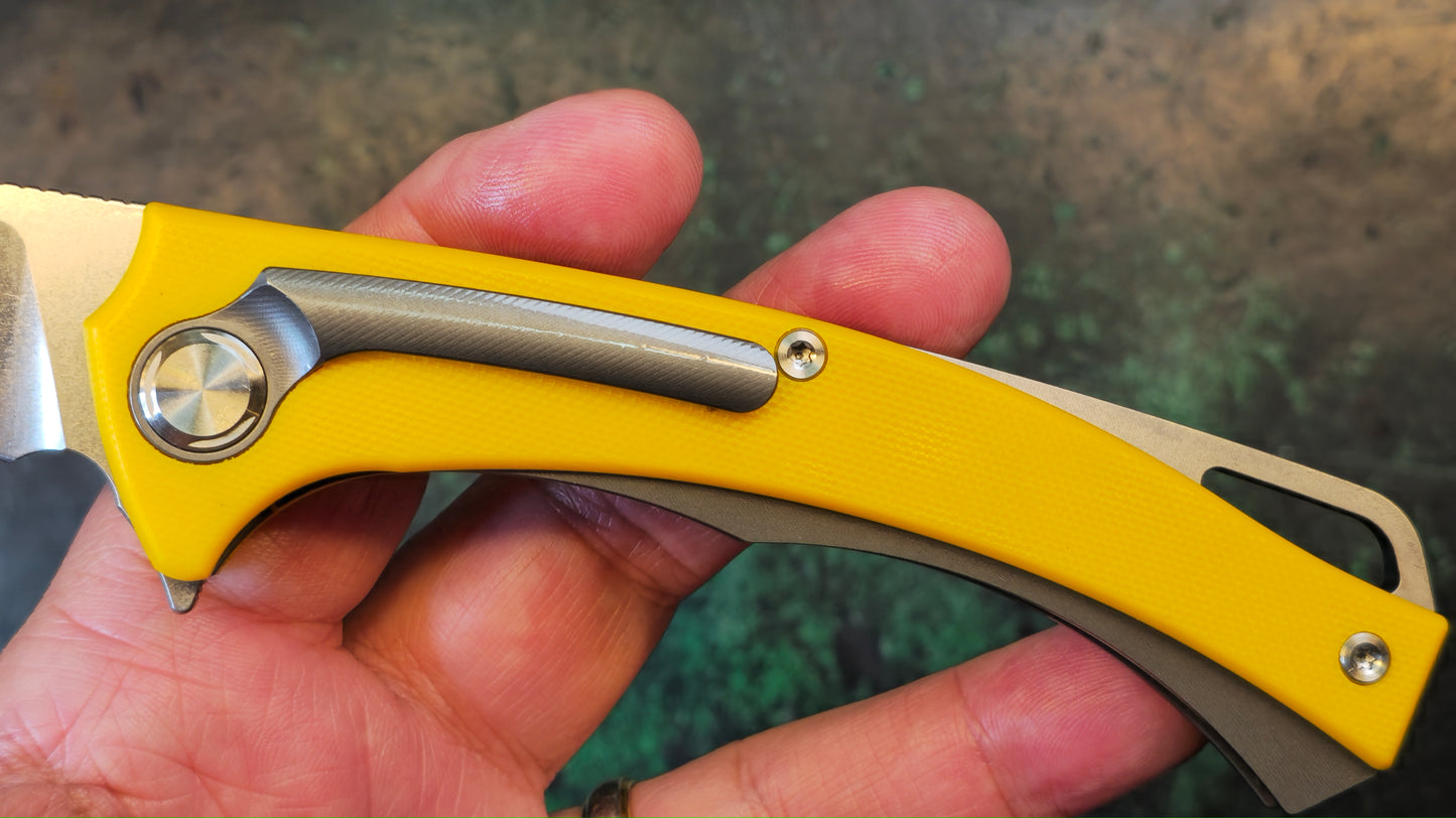 TWOSUN TS157 Yellow G10/Titanium Handle D2 (NEW)