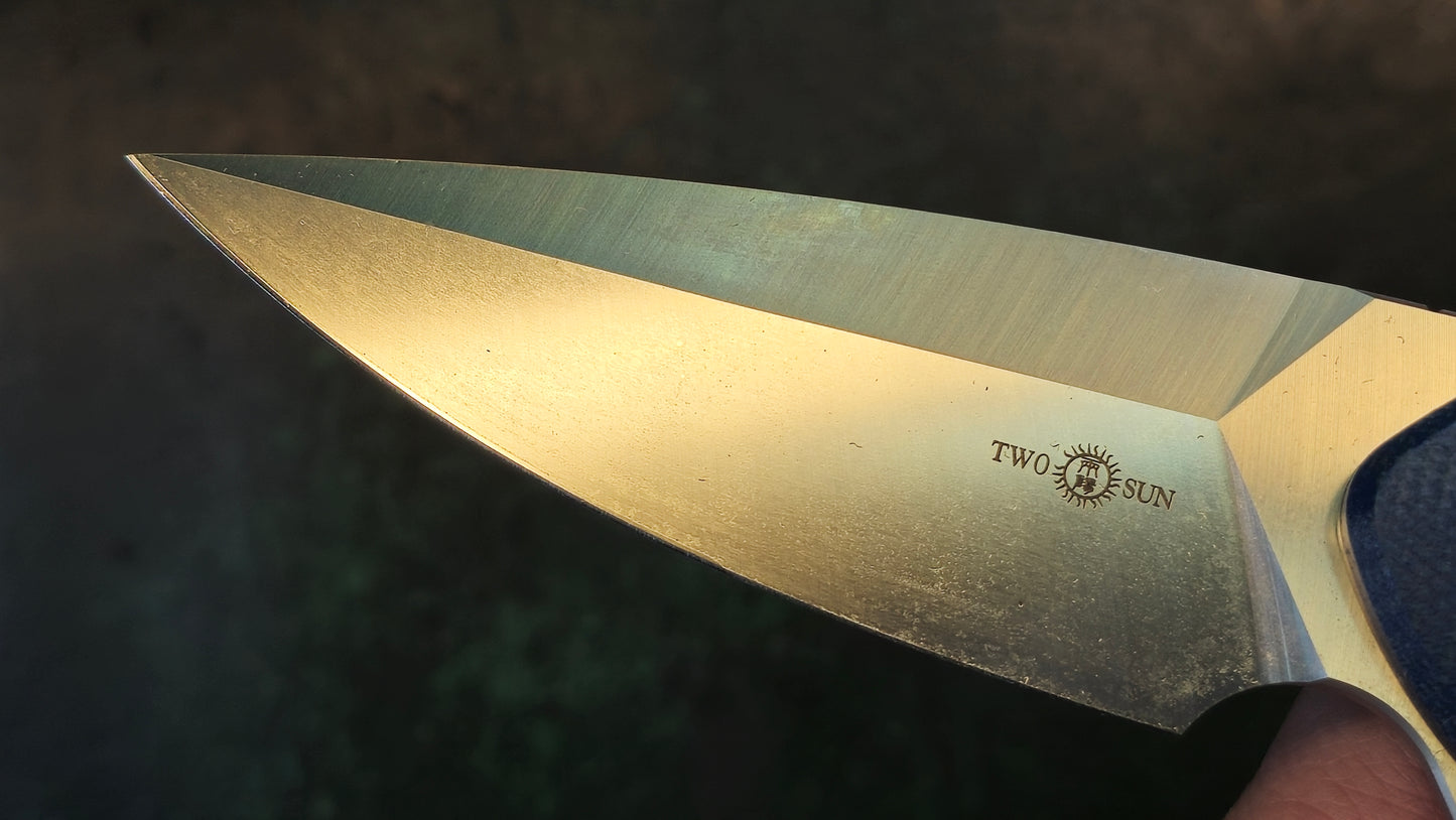 TWOSUN TS504 Blue Micarta Handle D2 (NEW)