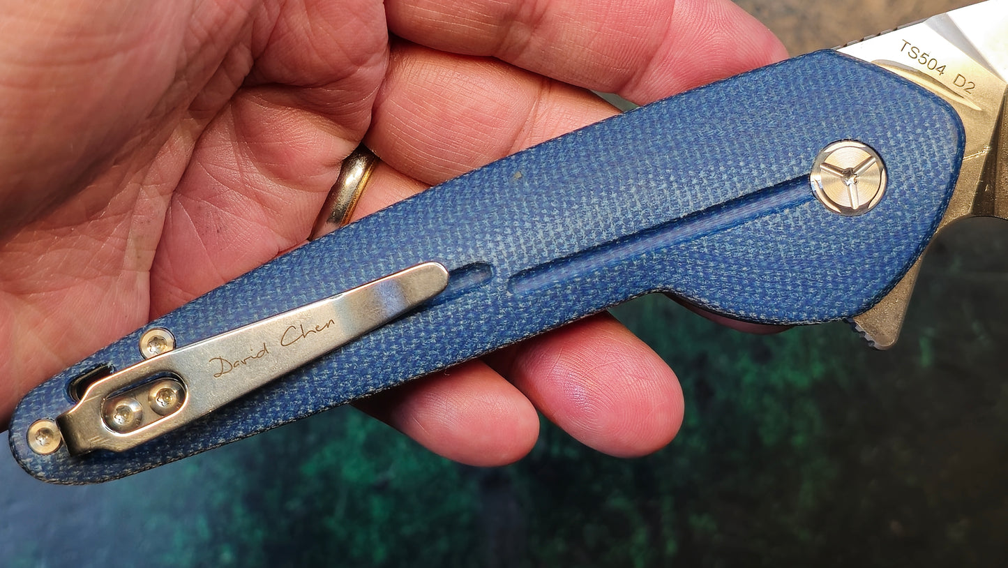 TWOSUN TS504 Blue Micarta Handle D2 (NEW)