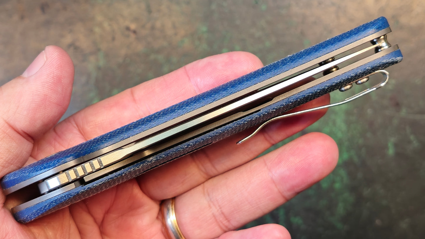 TWOSUN TS504 Blue Micarta Handle D2 (NEW)
