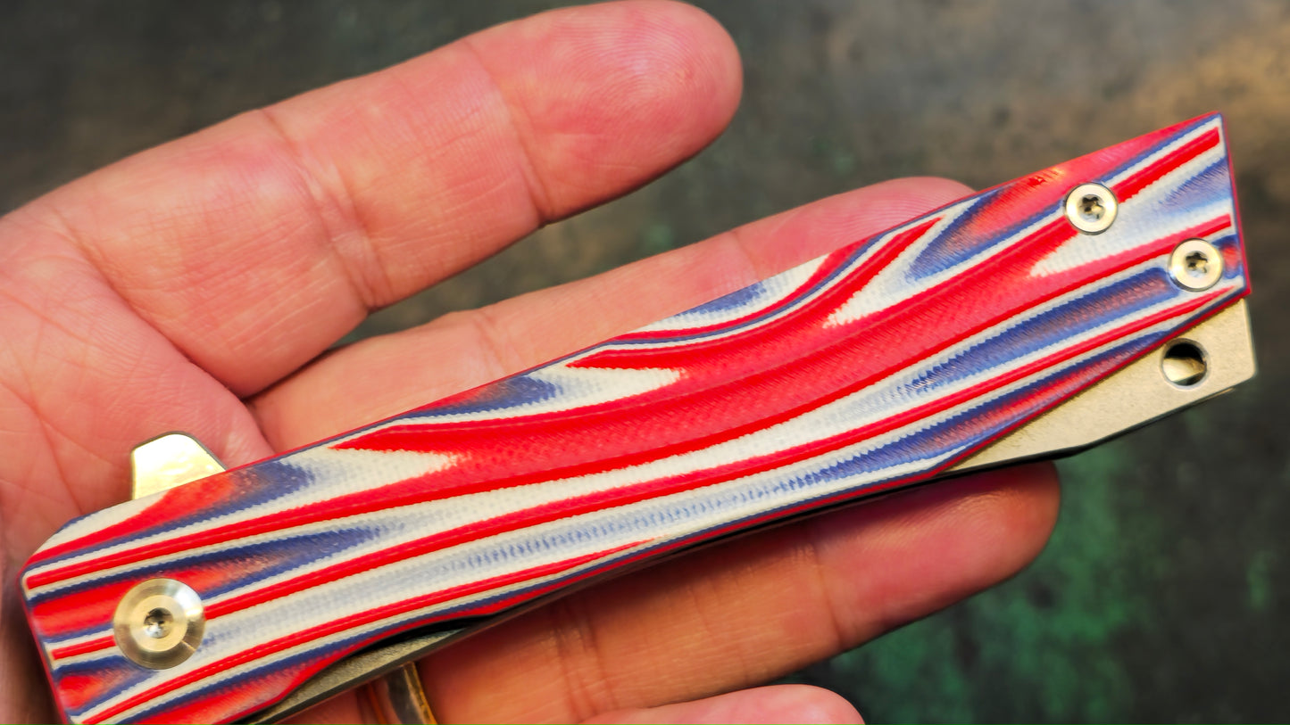 TWOSUN TS324 Red/White/Blue G10 Handle D2 (NEW)
