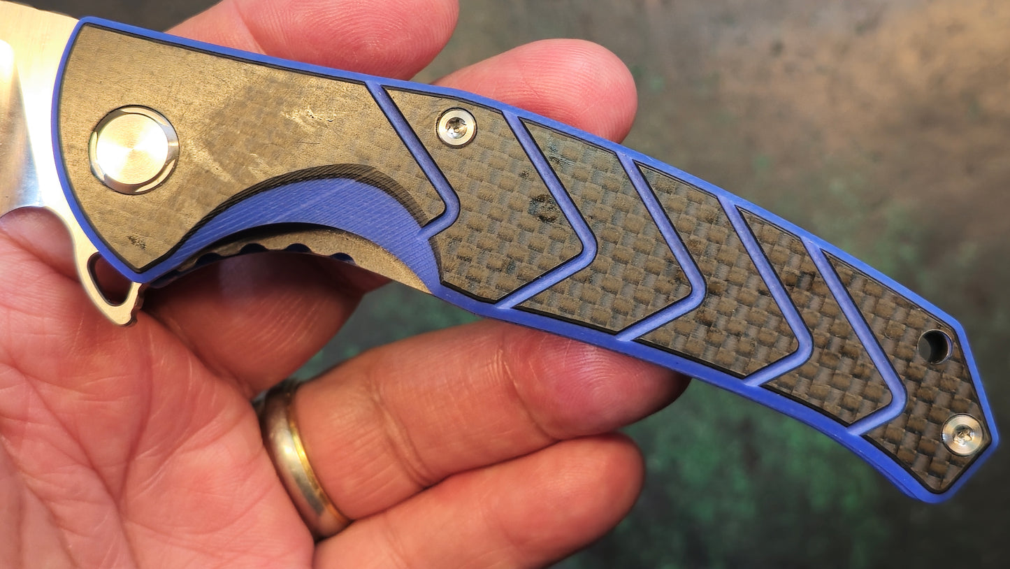 TWOSUN TS201 Blue G-10 / Carbon Fiber 14C28N (NEW)
