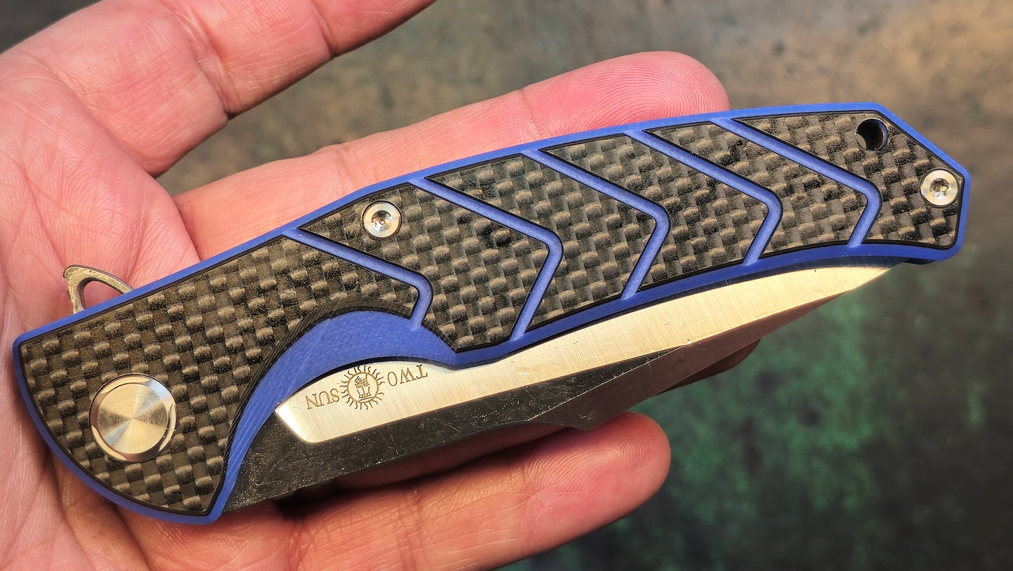 TWOSUN TS201 Blue G-10 / Carbon Fiber 14C28N (NEW)