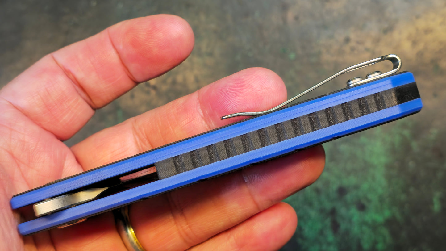 TWOSUN TS201 Blue G-10 / Carbon Fiber 14C28N (NEW)