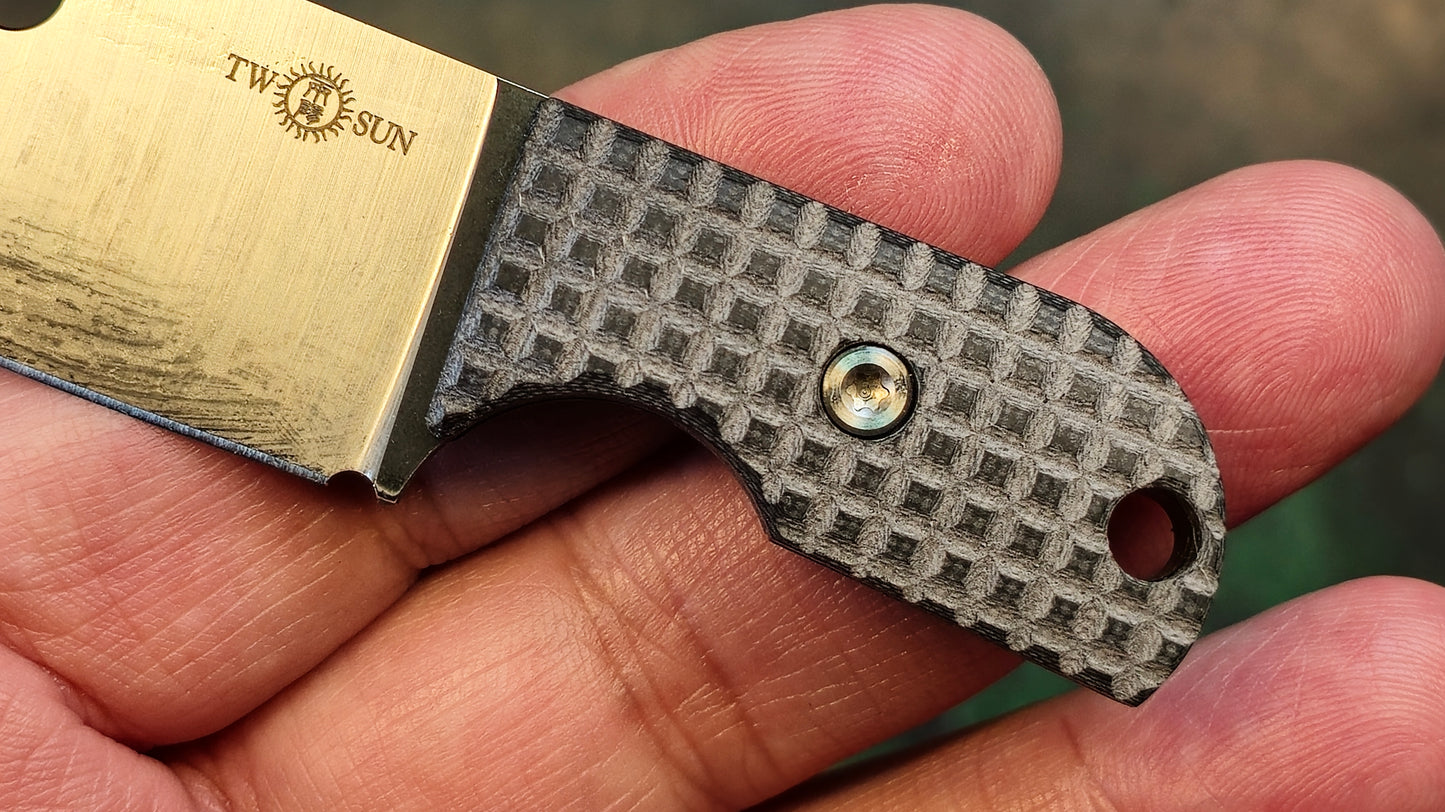 TWOSUN TS266 Mini Micro Fixed Blade Black G10 Handle 14C28N (NEW)