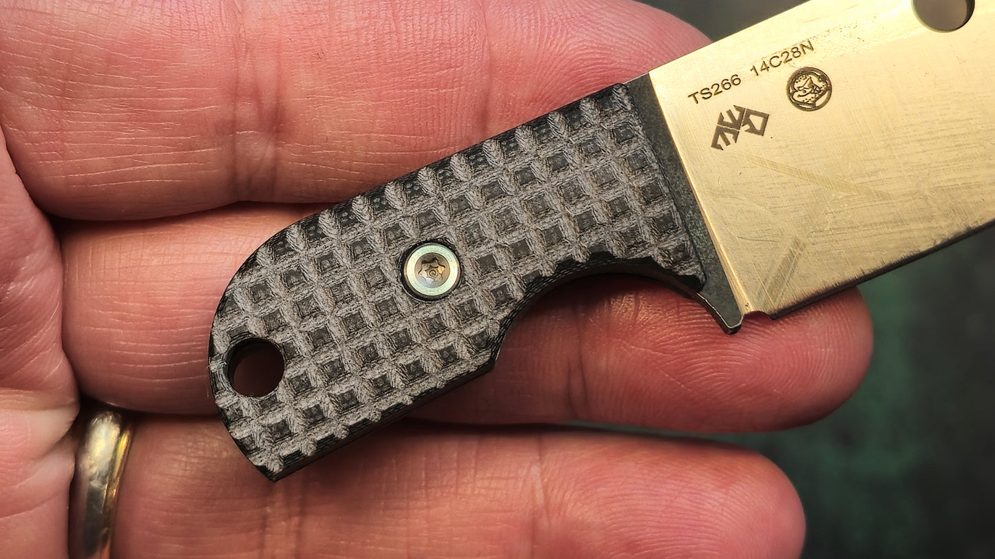 TWOSUN TS266 Mini Micro Fixed Blade Black G10 Handle 14C28N (NEW)
