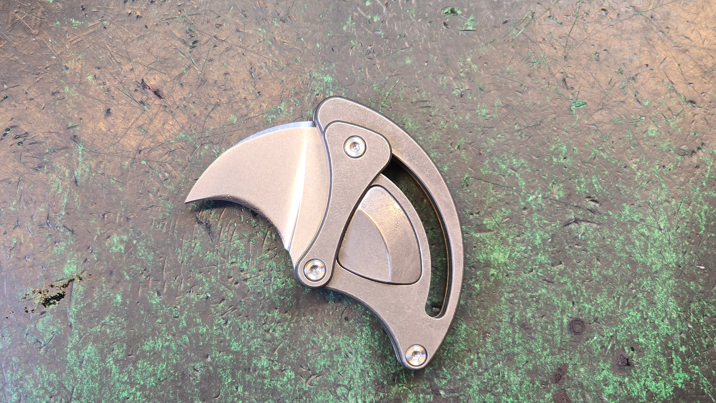 TWOSUN TS151 Mini Micro Folding Knife Stonewashed Ti Handle 14C28N (NEW)