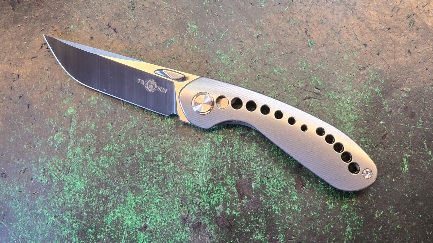 TWOSUN TS180 Titanium M390 TEPE Design #168 (NEW - OPEN BOX)