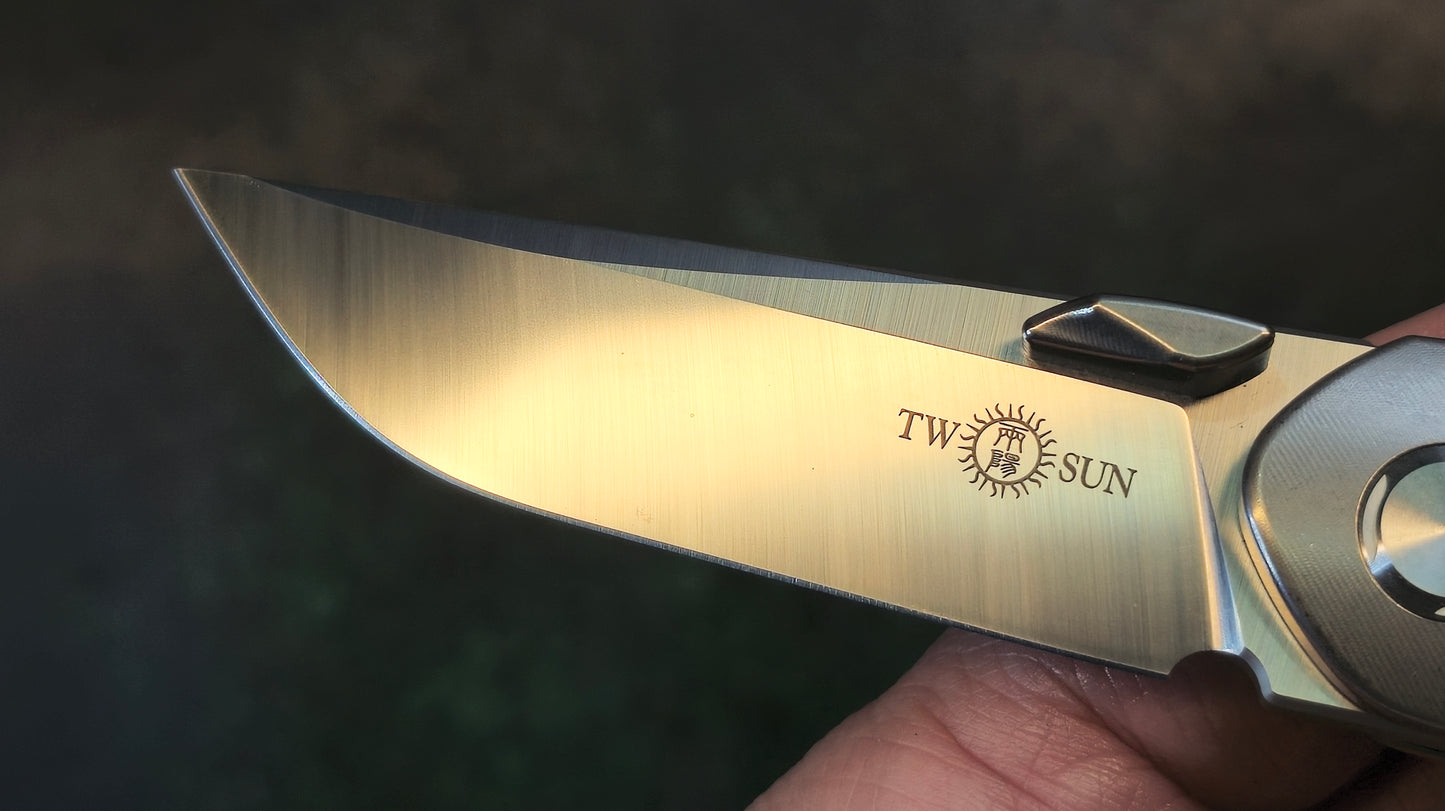 TWOSUN TS180 Titanium M390 TEPE Design #168 (NEW - OPEN BOX)