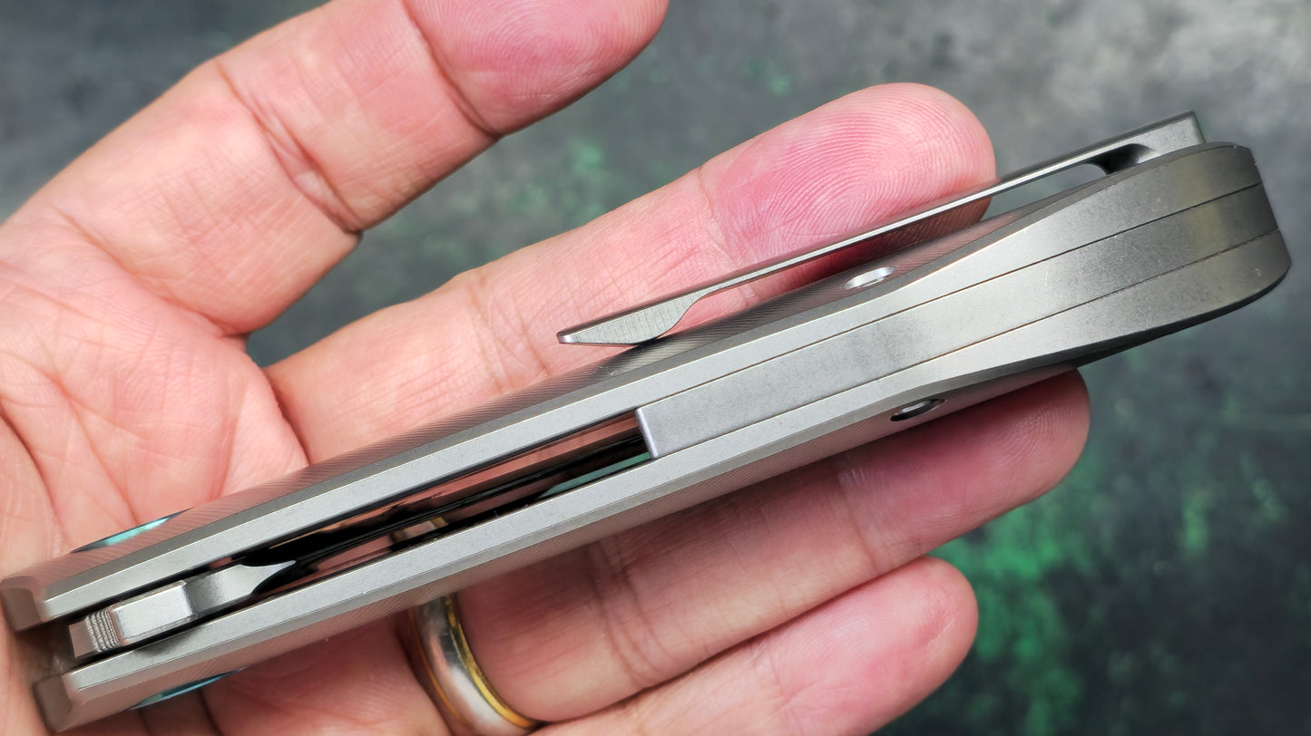 TwoSun TS476 Gray Titanium Handle 14C28N Plain (NEW - OPEN BOX)