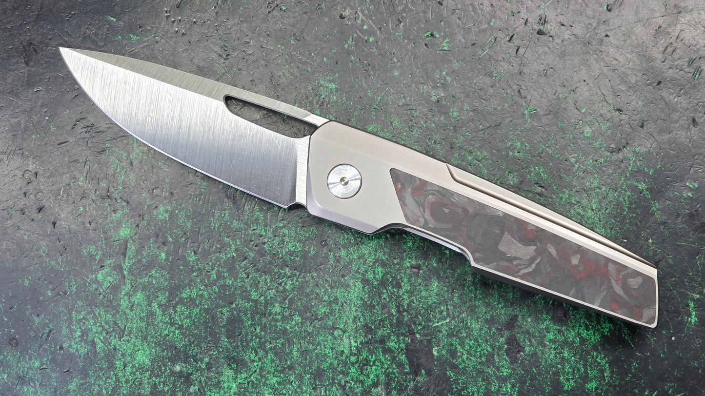 Tuya Anzu Green/Black Marble Carbon Fiber Titanium Handle M390 (NEW)