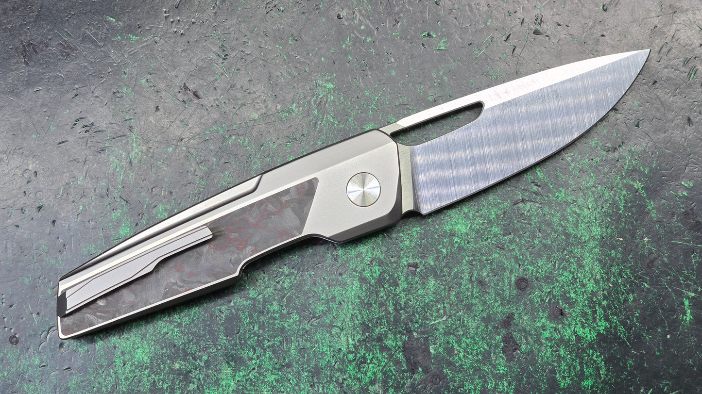 Tuya Anzu Green/Black Marble Carbon Fiber Titanium Handle M390 (NEW)