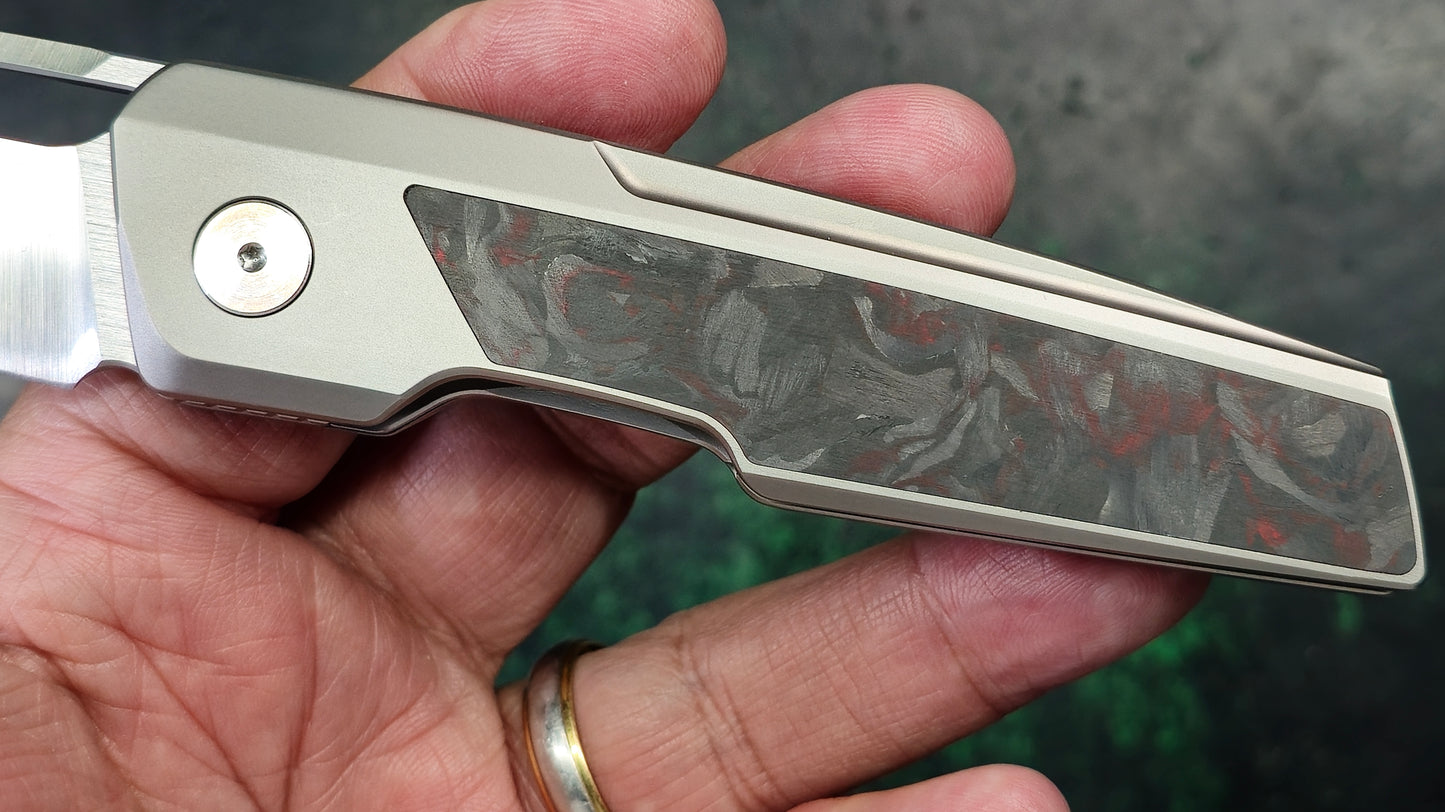 Tuya Anzu Green/Black Marble Carbon Fiber Titanium Handle M390 (NEW)