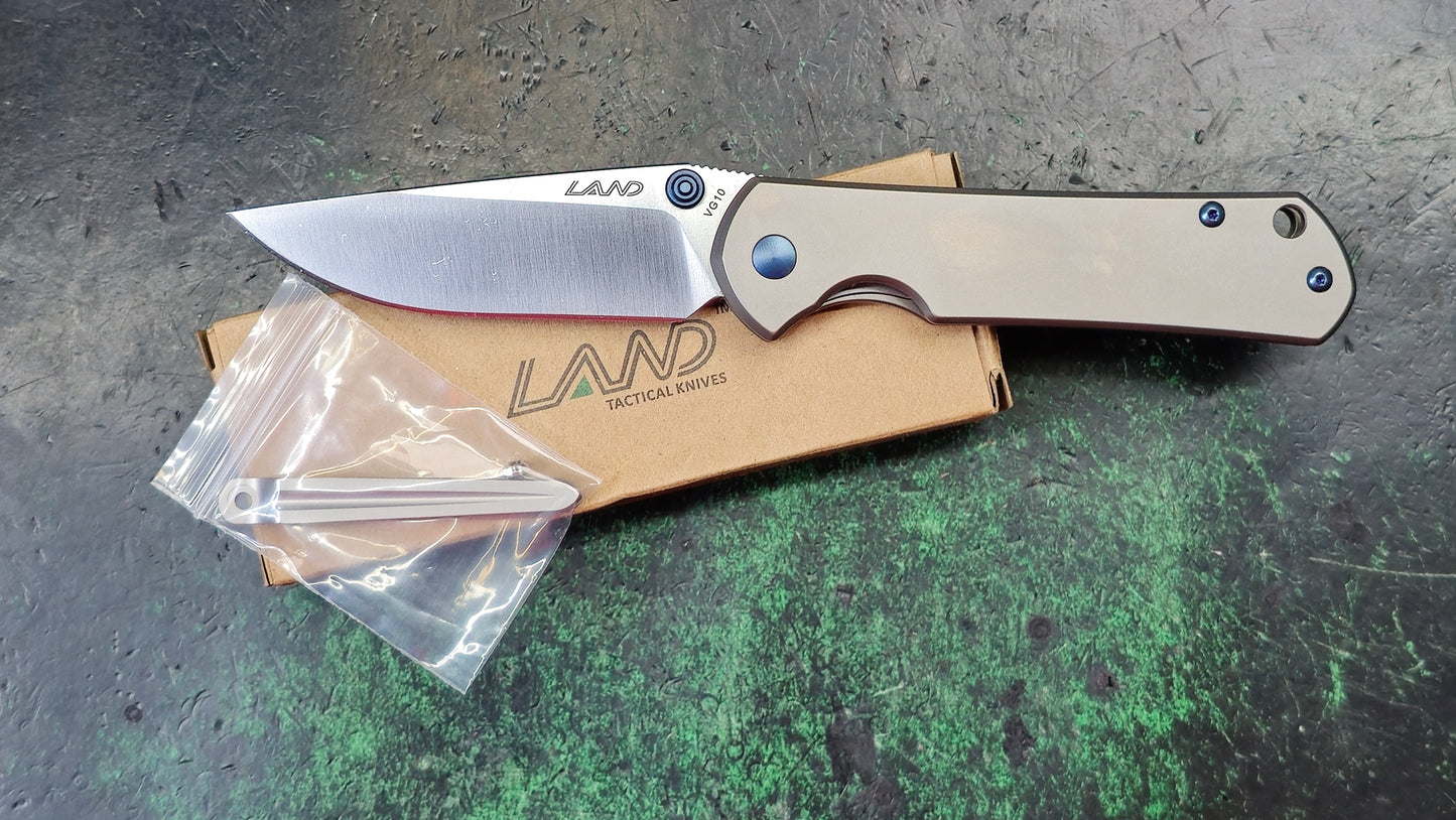 LAND 812 Titanium VG-10 (ADDED TITANIUM POCKET CLIP) (NEW - OPEN BOX)