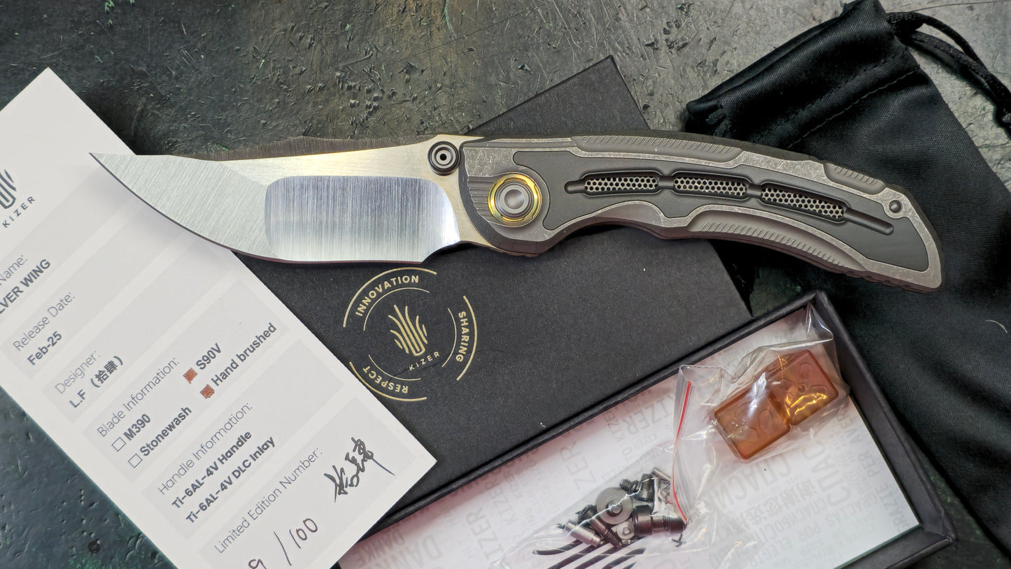 KIZER SILVERWING S90V Titanium Limited (NON-RETURNABLE) ZX-FK01A4 (NEW)