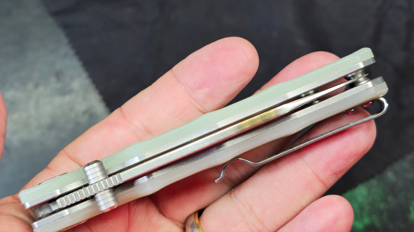 Shooziz HAN 311 Button Lock Jade G-10 DC53 (NEW)