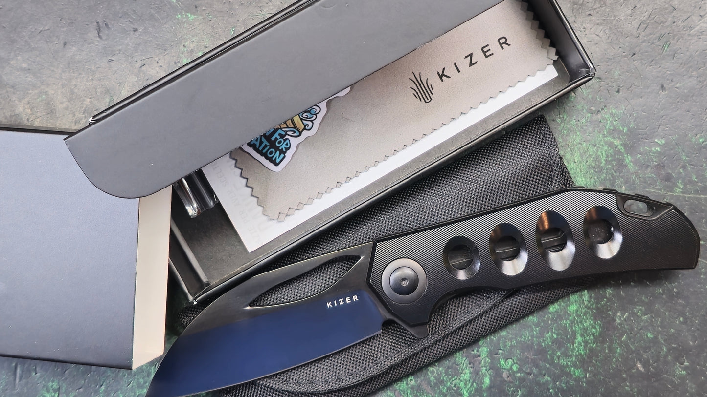Kizer Hawk Titanium Handle Polished DLC M390 (NEW - OPEN BOX)